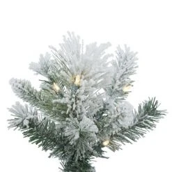 Vickerman Flocked Castle Pine Potted Artificial Christmas Tree