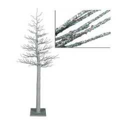 Vickerman 4' Silver Glitter Metallic Artificial Christmas Display Tree - Unlit