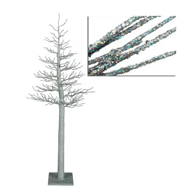 Vickerman 4' Silver Glitter Metallic Artificial Christmas Display Tree - Unlit 1 Vickerman 4' Silver Glitter Metallic Artificial Christmas Display Tree - Unlit