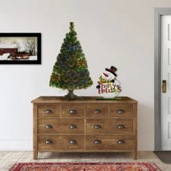 National Tree Company 32" Battery Operated Fiber Optic Ice Tree