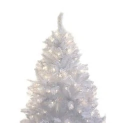 Holiday Stuff Company 7 Foot Prelit Sparkling White Artificial Tree with 500 LED White Lights, 1819 Branch Tips, and Metal Stand