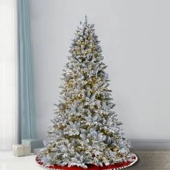 National Tree Company 6.5ft National Christmas Tree Company Pre-Lit Iceland Fir Hinged Artificial Christmas Tree Clear