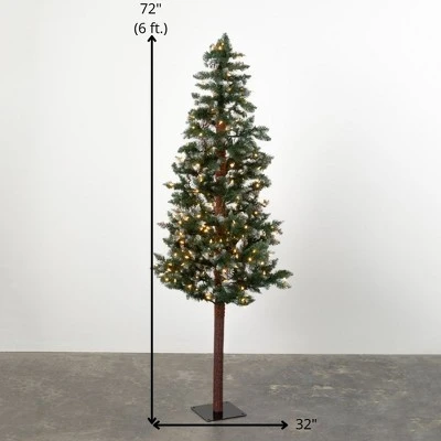 Sullivans Artificial 6' Lighted Natural Bark Tree Green 3 Sullivans Artificial 6' Lighted Natural Bark Tree Green - Image 3