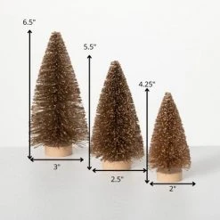 Sullivans Artificial Gold Bottlebrush Tree Gold 6.5"H Set of 3 -Christmas Trees Sales Store unnamed file 9238