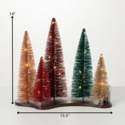 Sullivans Artificial Led Bottle Trush Trees On Base Silver 14"H -Christmas Trees Sales Store unnamed file 9243