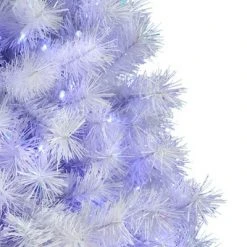 Treetopia Hanukkah White 7 Foot Artificial Prelit Full Bodied Celebration Tree with Alternating Blue and White LED Lights, Premium Stand, & Foot Pedal