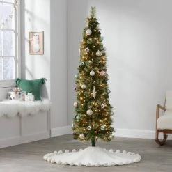 6' Pre-Lit Slim Virginia Artificial Christmas Tree Clear Lights - Wondershop™