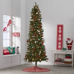 9' Pre-Lit Slim Virginia Pine Artificial Christmas Tree Clear Lights - Wondershop™