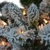 6.5ft Puleo Pre-lit Flocked Virginia Pine Christmas Tree with 300 Clear Incandescent Lights