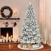 7.5ft Puleo Unlit Flocked Full Virginia Pine Artificial Christmas Tree