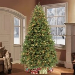 Puleo 6.5ft Pre-lit Artificial Christmas Tree Davenport Fir