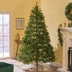 9ft Fraser Fir Hinged Full Artificial Christmas Tree Multicolored Lights - Christopher Knight Home