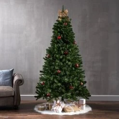 7ft Noble Fir Hinged Artificial Christmas Tree - Christopher Knight Home