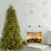 National Tree Company Pre-Lit 'Feel Real' Artificial Slim Christmas Tree, Green, Tiffany Fir, White Lights, Includes Stand, 7 Feet